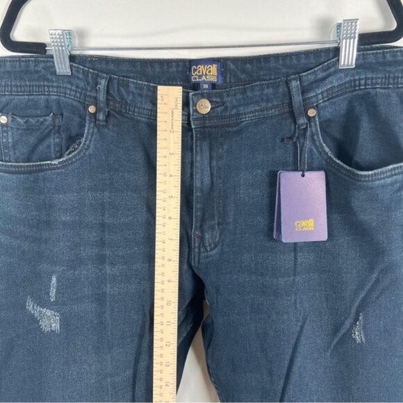 NWT CAVALLI CLASS SLIM‎ STRAIGHT Distressed Jeans OXJ211 DS028 Size 38 X 30 - Picture 6 of 14